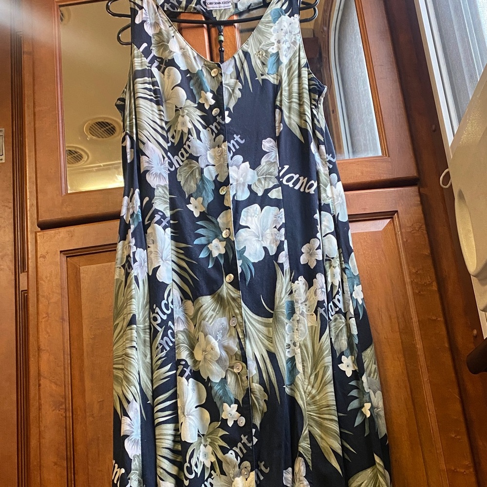 California Krush Boho Button Front Maxi Dress Size 12 Resort Vacation Summer